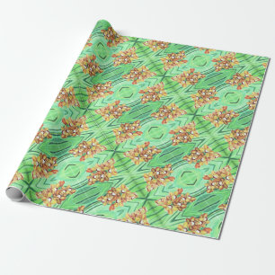Papier enveloppé cadeau Rouleau - Oranges et orchi