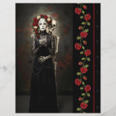 Papier Ephemera Sheet Gothic Rose Queen (Dos)