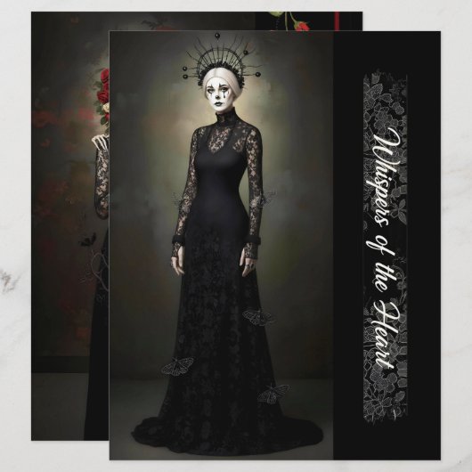 Papier Ephemera Sheet Gothic Rose Queen (Devant / Derrière)