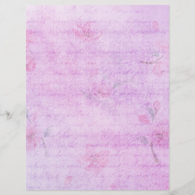 Papier Ephémère Chic Scrapbook rose Floral (Devant)