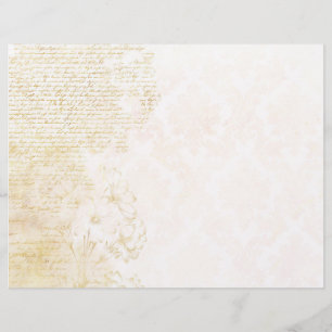 Papier Ephémère du scrapbook Gold Text & Damask