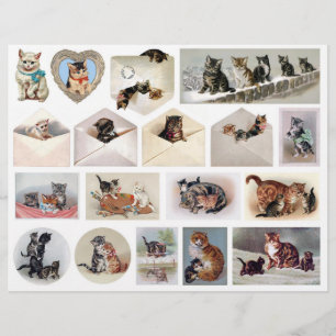 Papier Éphémères de chats vintage Helena Maguire découpes