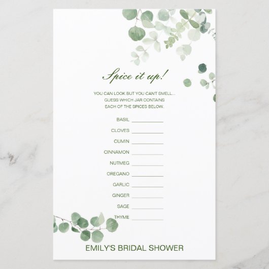 Papier Épice modifiable est haut, Nom de la Fête des mari (Devant)