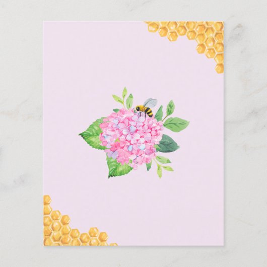 Papier Épouse à être rose Hydrangea Fête des mariées Invi (Dos)