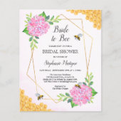 Papier Épouse à être rose Hydrangea Fête des mariées Invi (Devant)