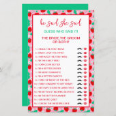 Papier Épouse de fraises ou devins de chambre qui l'a dit (Devant / Derrière)