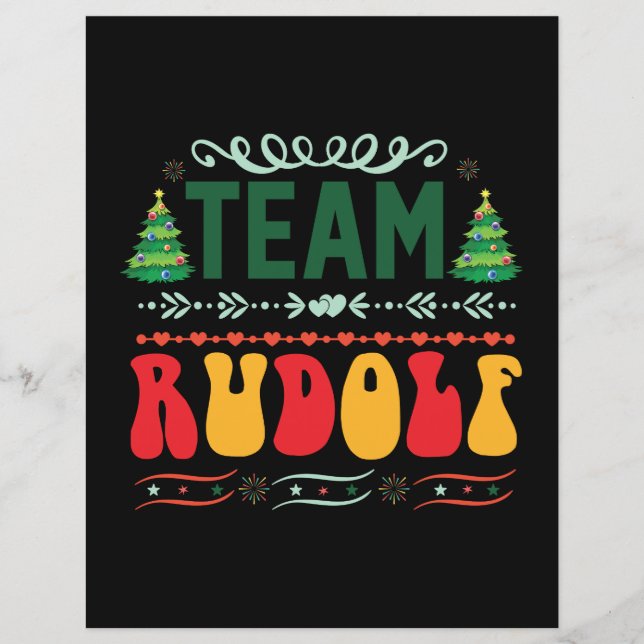 Papier Équipe de cadeaux de Noël Rudolf (Devant)
