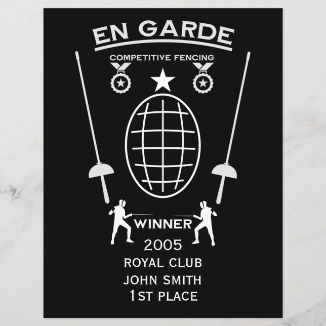 Papier Escrime compétitive à l'épée (Devant)