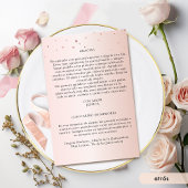 Papier Espagnol, Rose Blush Rose Gold Quinceanera Program