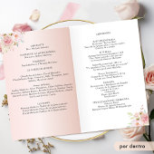 Papier Espagnol, Rose Blush Rose Gold Quinceanera Program