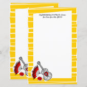 Papier Espagnol Souvenirs Bordure Texte 5.5x 8.5 (Devant / Derrière)