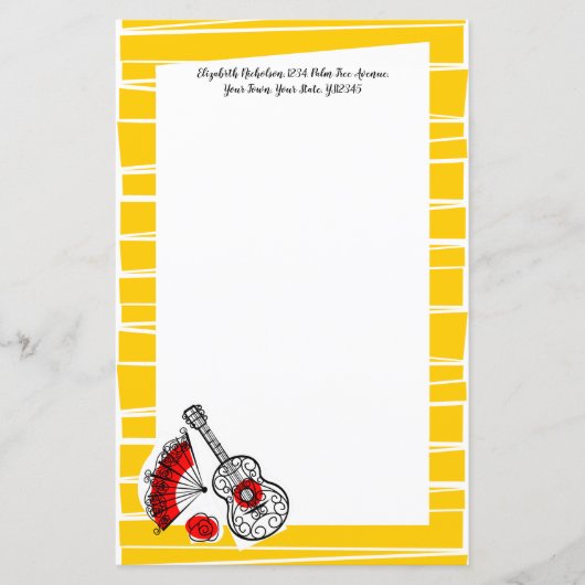 Papier Espagnol Souvenirs Bordure Texte 5.5x 8.5 (Devant)