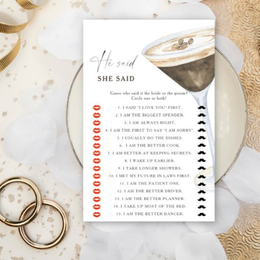 Papier Espresso nuptiale Il dit qu'elle a dit jeu