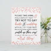 Papier Essayez de ne pas dire signe de jeu nuptiale (Debout devant)
