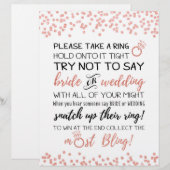 Papier Essayez de ne pas dire signe de jeu nuptiale (Devant / Derrière)
