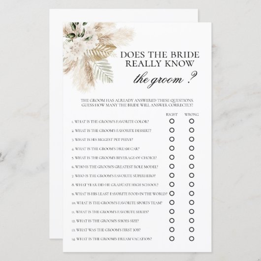 Papier Est-ce que la mariée connaît vraiment le marié ? (Devant / Derrière)