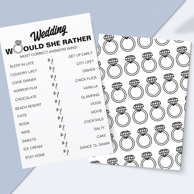 Papier Est-Ce Qu'Elle Préférerait ? Jeu Fun Fête des mari (Créateur téléchargé)