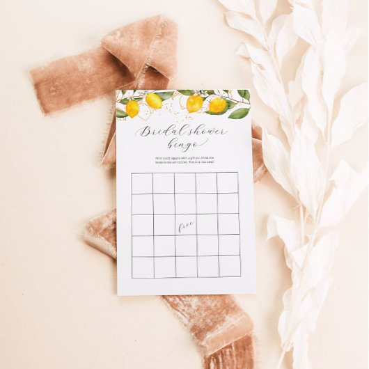 Papier Été Bingo Citron Citrus Fête des mariées Jeu