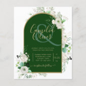 Papier Été Blanc Roses Emerald Green Arch Mariage Inv (Devant)