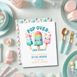 Papier Été Ice Pop Popsicle Crème de glace Anniversaire E<br><div class="desc">Cute Ice Pop,  Ice Cream,  Popsicle Summer Party événement pour l'anniversaire des enfants,  le sexe du fils ou de la fille neutre. Conception par LeahG. Graphiques par Grafixdeals.com.</div>