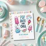 Papier Été Ice Pop Popsicle Crème de glace Anniversaire E<br><div class="desc">Cute Ice Pop,  Ice Cream,  Popsicle Summer Party événement pour l'anniversaire des enfants,  le sexe du fils ou de la fille neutre. Conception par LeahG. Graphiques par Grafixdeals.com.</div>