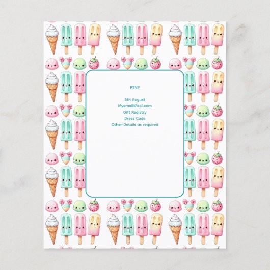 Papier Été Ice Pop Popsicle Crème de glace Anniversaire E (Dos)