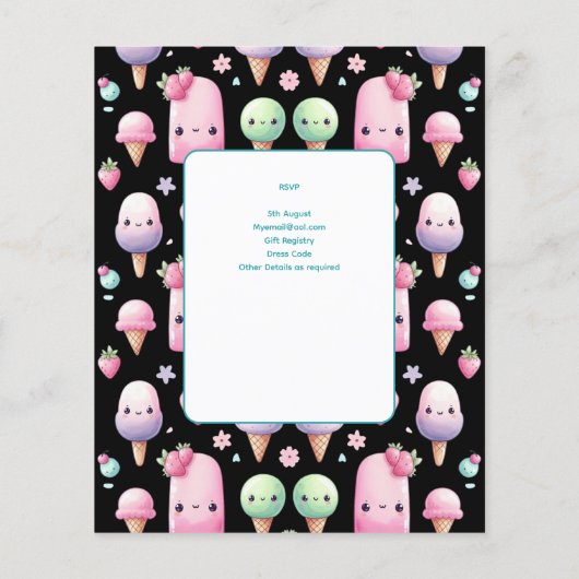 Papier Été Ice Pop Popsicle Crème de glace Anniversaire E (Dos)