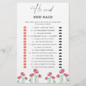 Papier Été Il a dit qu'elle a dit jeu de douche nuptiale (Devant)