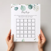 Papier Été Vert Eucalyptus Baby Bingo Douche Jeu