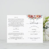Papier Ethereal Blush, Pêche, Blue Floral Wedding Program (Debout devant)