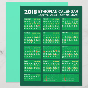 Papier Ethiopian Calendar Converter pour l'année 2025 202