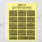 Papier Ethiopian Calendar Converter Spt 2024 à 2025 (Devant)