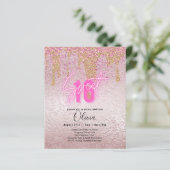 Papier Étincelles Douce16 Jolie fille rose 16e anniversai (Debout devant)