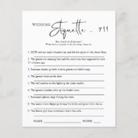 Étiquette 911 | Jeu de Fête des mariées