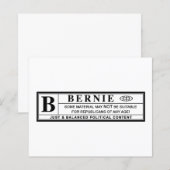 Papier Étiquette d'avertissement Bernie Sanders (Devant / Derrière)