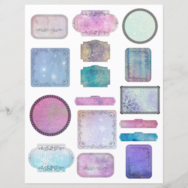 Papier Étiquette pour album magique d'hiver | Sais (Devant)