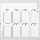 Papier Étiquettes de cadeaux vierges DIY (Devant / Derrière)