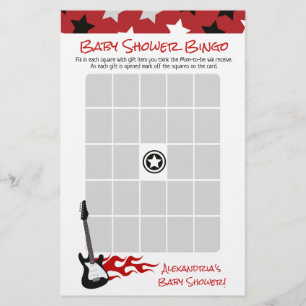 Papier Étoile de Rock Rouge jeu de bingo Baby Shower
