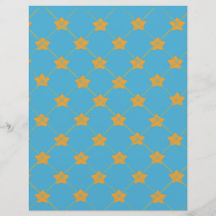 Papier Étoile jaune et motif bleu :