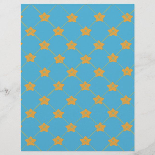 Papier Étoile jaune et motif bleu : (Devant)