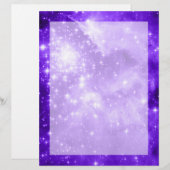 Papier Étoiles célestes violettes pourpres (Devant / Derrière)