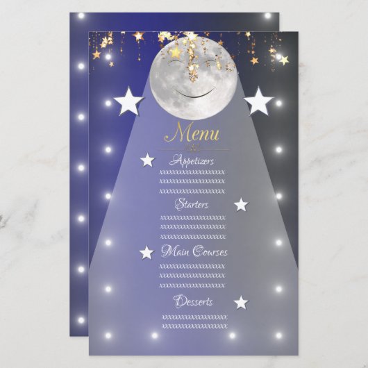 Papier étoiles lune (Devant / Derrière)