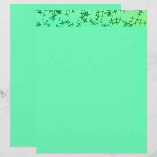 Papier Étoiles vertes solides (Devant / Derrière)
