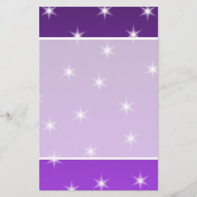 Papier Etoiles violettes et blanches, Motif. (Devant)