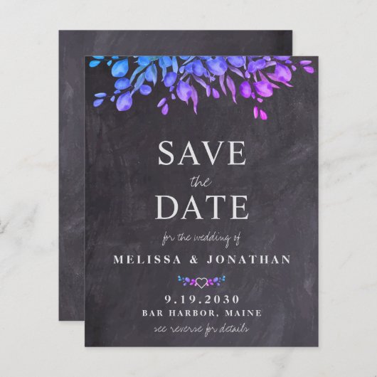 Papier Eucalyptus Ardoise QR Code Mariage Enregistrer La  (Devant / Derrière)
