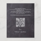 Papier Eucalyptus Ardoise QR Code Mariage Enregistrer La  (Dos)