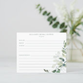 Papier Eucalyptus Bridal Shower Recipe Cards (Debout devant)