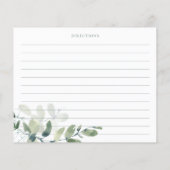 Papier Eucalyptus Bridal Shower Recipe Cards (Dos)