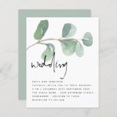 Papier Eucalyptus BUDGET Élégant Mariage Script (Devant / Derrière)