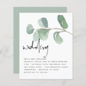 Papier Eucalyptus BUDGET Invitation à un mariage informel (Devant / Derrière)